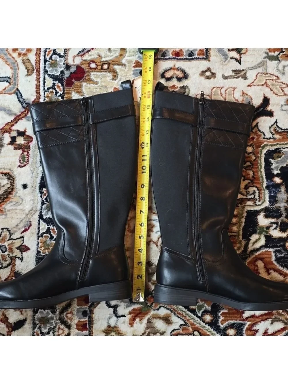 St. John's Bay Sleek Black Over the Knee Boots with a buckle accent